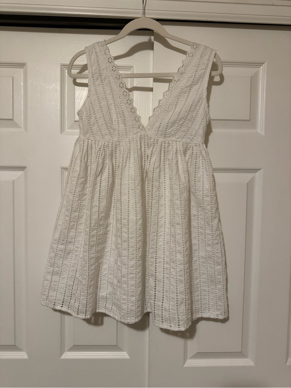 Princess Polly White Eyelet V-Neck Sundress for Women